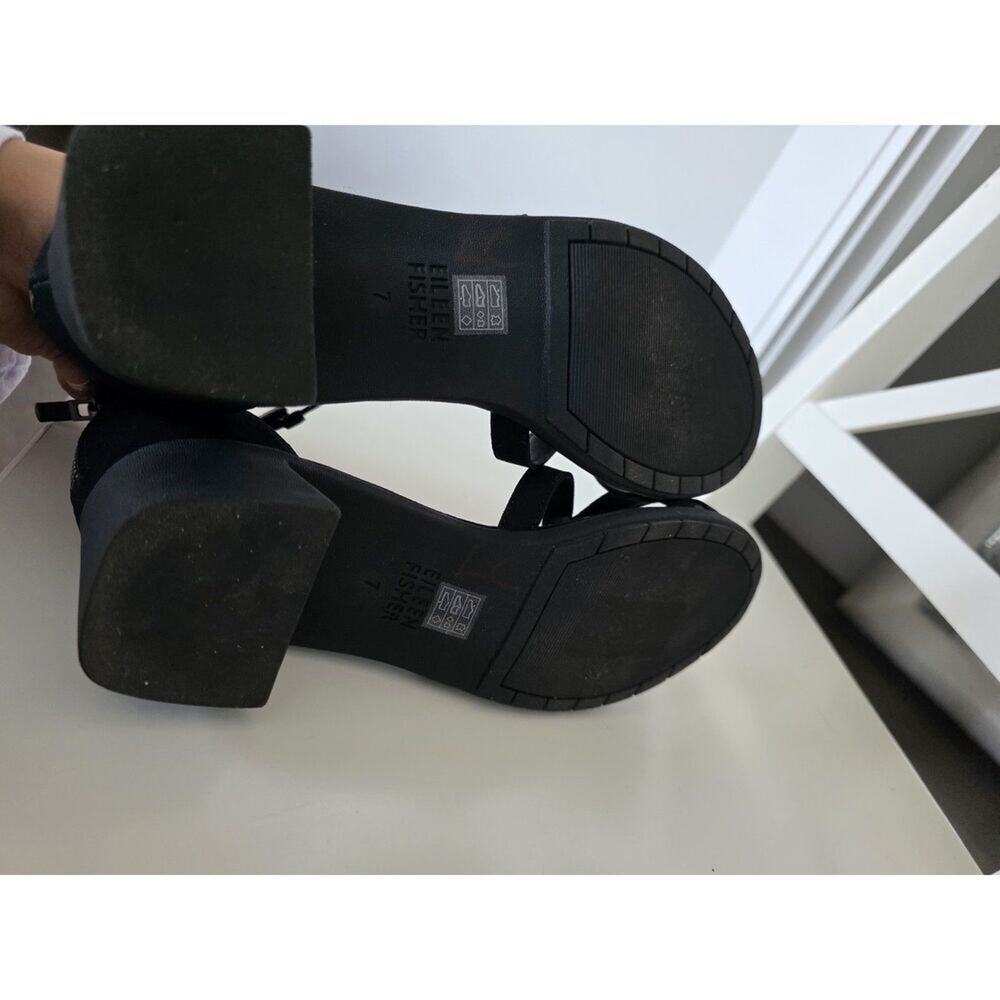 Eileen Fisher Womens Size 7 Jazzy Black Heel Sandals - Picture 3 of 8